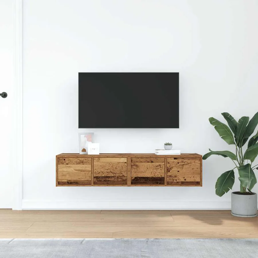 Meubles TV 2 pcs vieux bois 60x31x25,5 cm bois d'ingénierie - 3