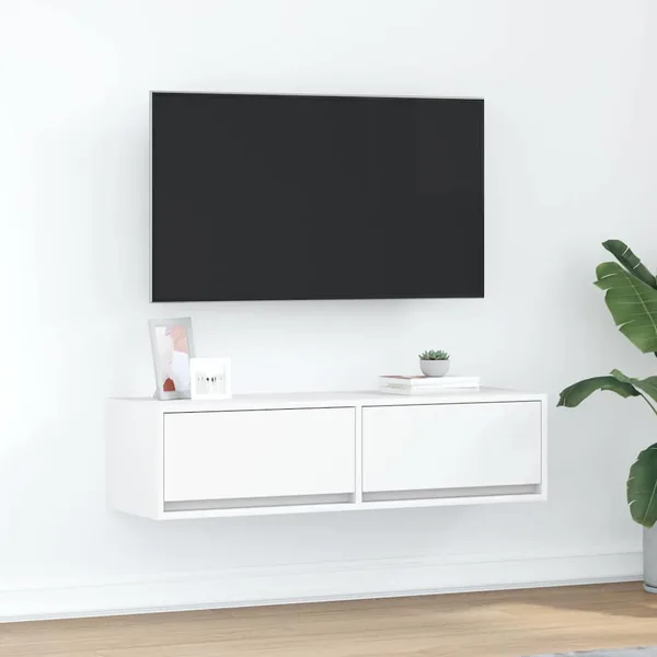 Meuble TV Blanc 100 x 31 x 25,5 cm Bois d'ingénierie