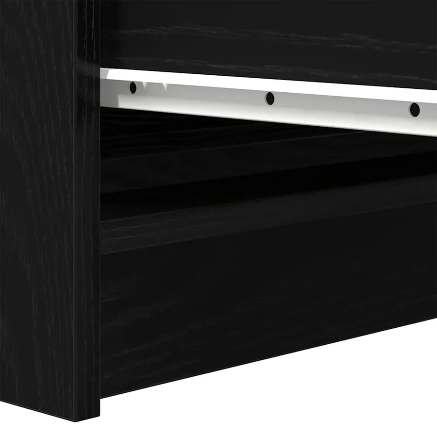 Buffet chêne noir 37,5x35x76 cm bois d'ingénierie - 10