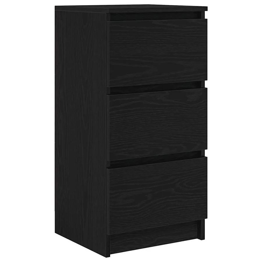 Buffet chêne noir 37,5x35x76 cm bois d'ingénierie - 2