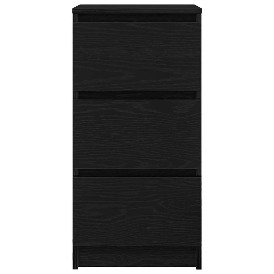 Buffet chêne noir 37,5x35x76 cm bois d'ingénierie - 6