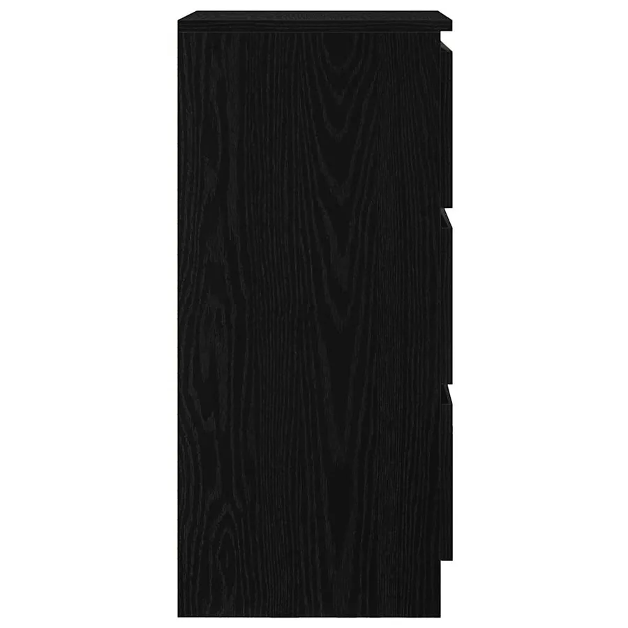 Buffet chêne noir 37,5x35x76 cm bois d'ingénierie - 7