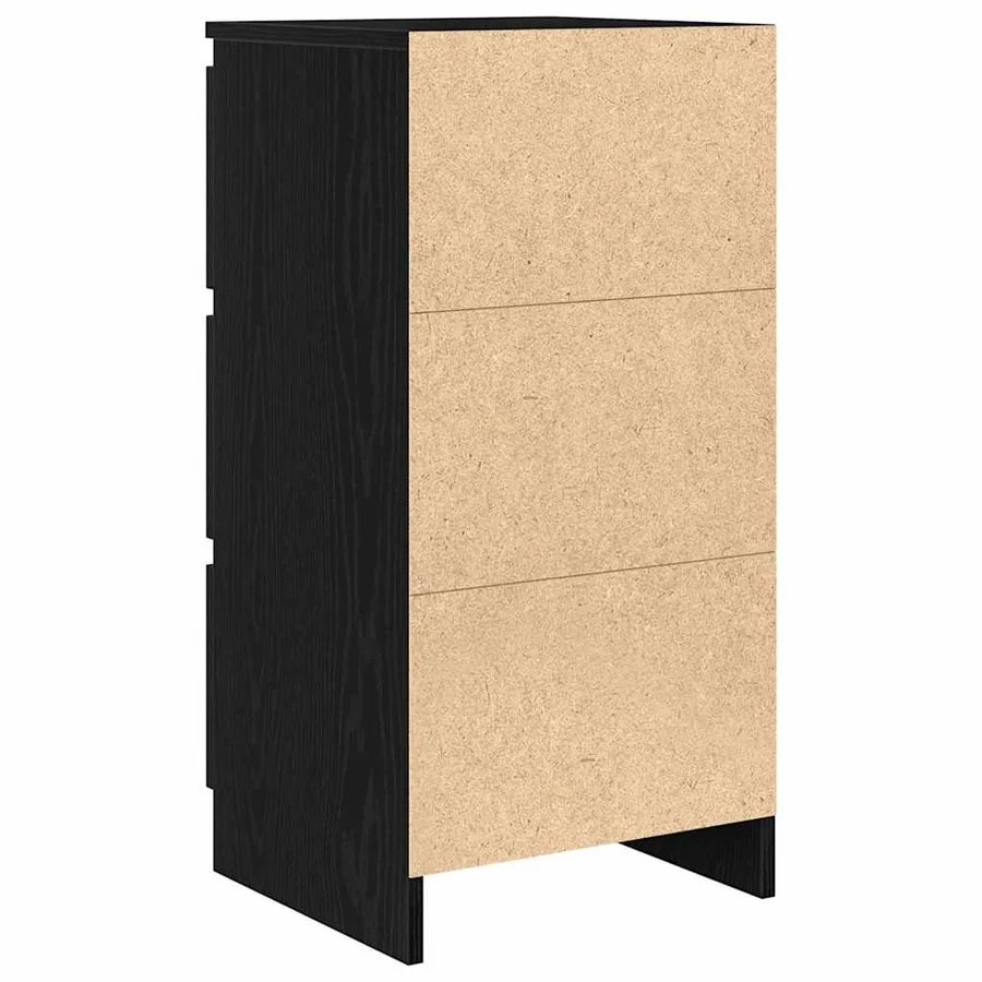 Buffet chêne noir 37,5x35x76 cm bois d'ingénierie - 8