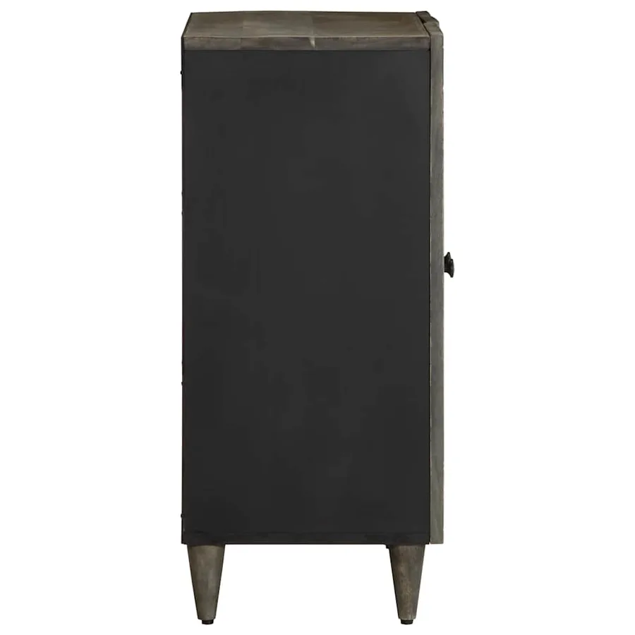 Buffet gris clair 60x33,5x75 cm bois de manguier massif - 4