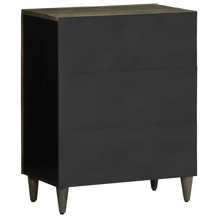 Buffet gris clair 60x33,5x75 cm bois de manguier massif - 5