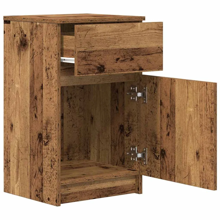 Table de chevet vieux bois 39x35x65 cm bois d’ingénierie - 5