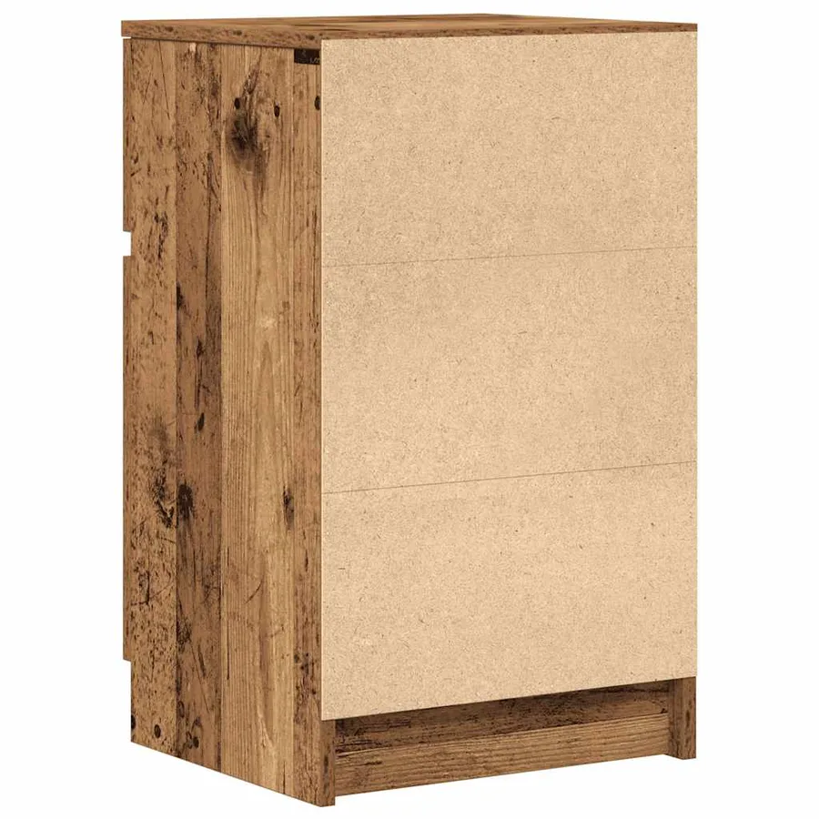 Table de chevet vieux bois 39x35x65 cm bois d’ingénierie - 8