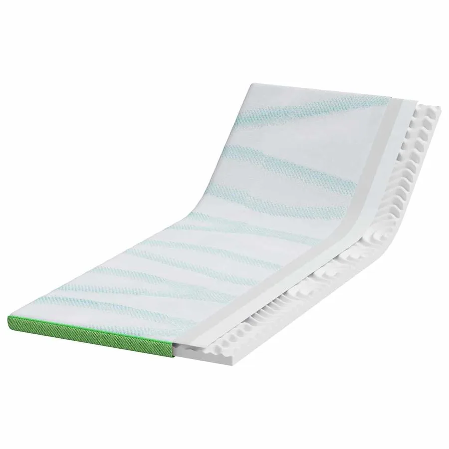 Surmatelas Blanc et vert 80 x 200 cm Tissu Jacquard - 3