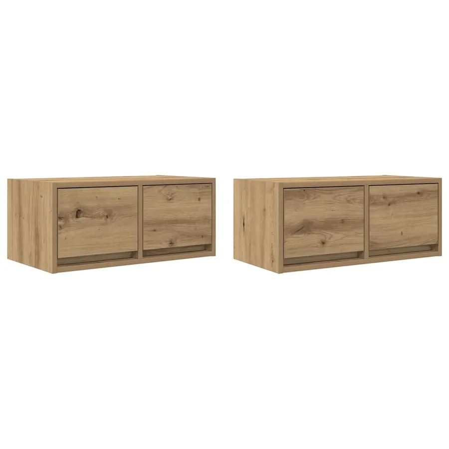 Meubles TV 2 pcs chêne artisanal 60x31x25,5cm bois d'ingénierie - 2