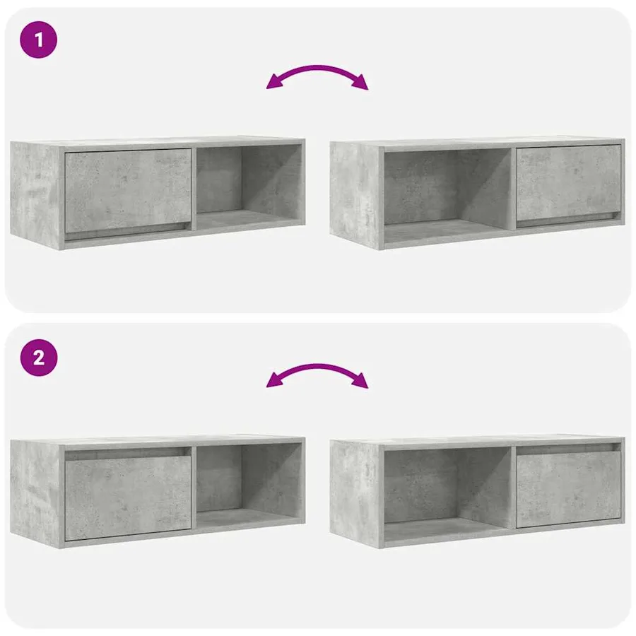Meubles TV 2 pcs gris béton 80x31x25,5 cm bois d'ingénierie - 10
