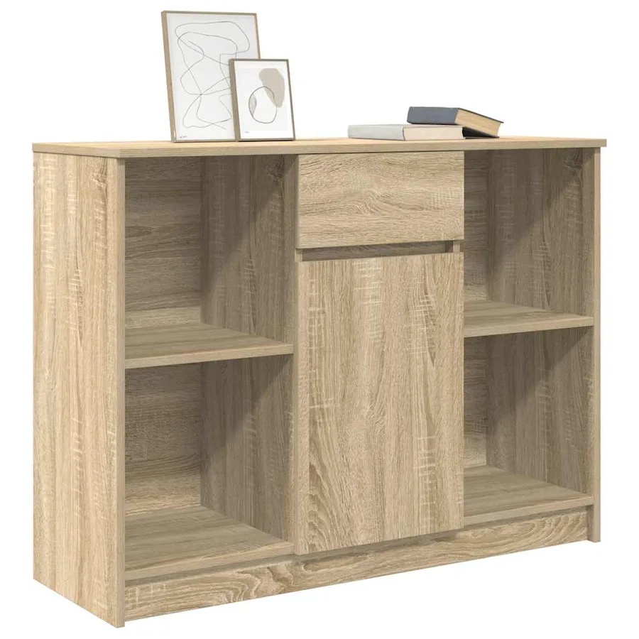 Buffet avec tiroir chêne sonoma 101x35x76 cm bois d'ingénierie - 4