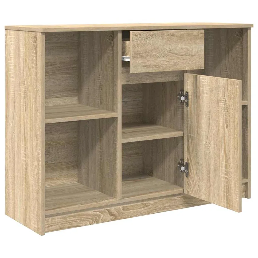 Buffet avec tiroir chêne sonoma 101x35x76 cm bois d'ingénierie - 5