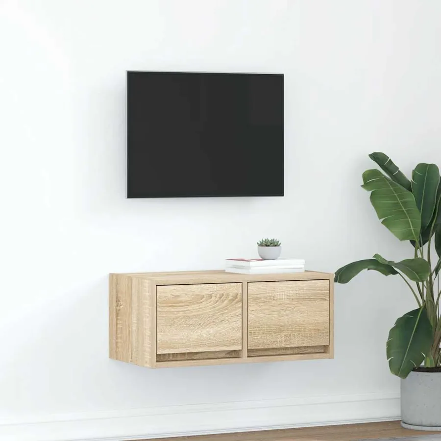 Meuble TV chêne sonoma 60x31x25,5 cm bois d'ingénierie