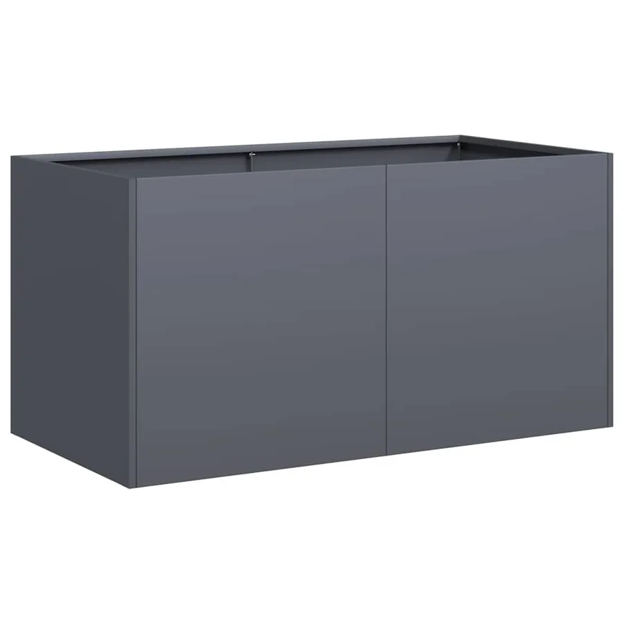Jardinière anthracite 80x40x40 cm acier laminé à froid - 2