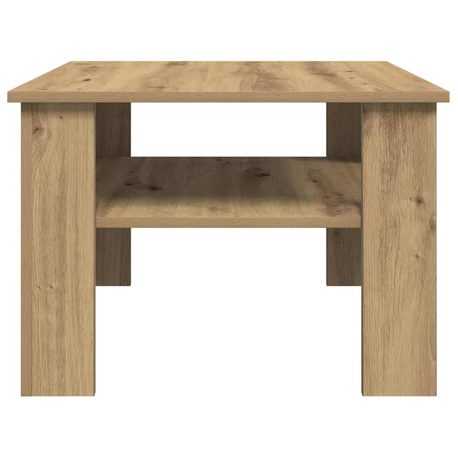 Table basse chêne artisanal 60x60x42cm bois d'ingénierie - 4