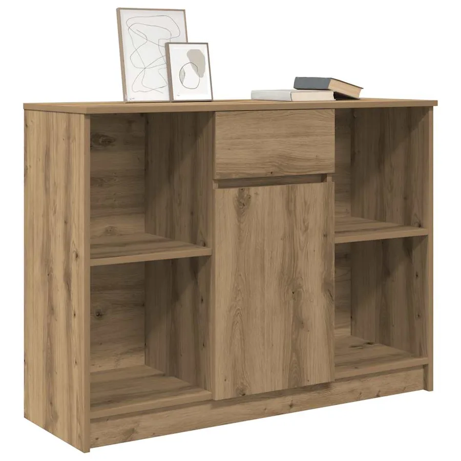 Buffet avec tiroir chêne artisanal 101x35x76 cm bois ingénierie - 4