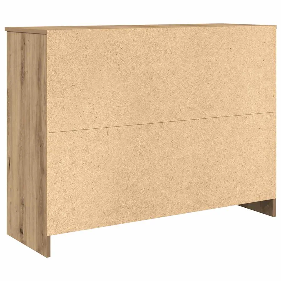 Buffet avec tiroir chêne artisanal 101x35x76 cm bois ingénierie - 8
