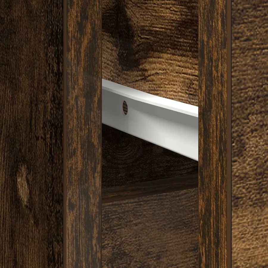 Buffet avec tiroir chêne fumé 101x35x76 cm bois d'ingénierie - 12