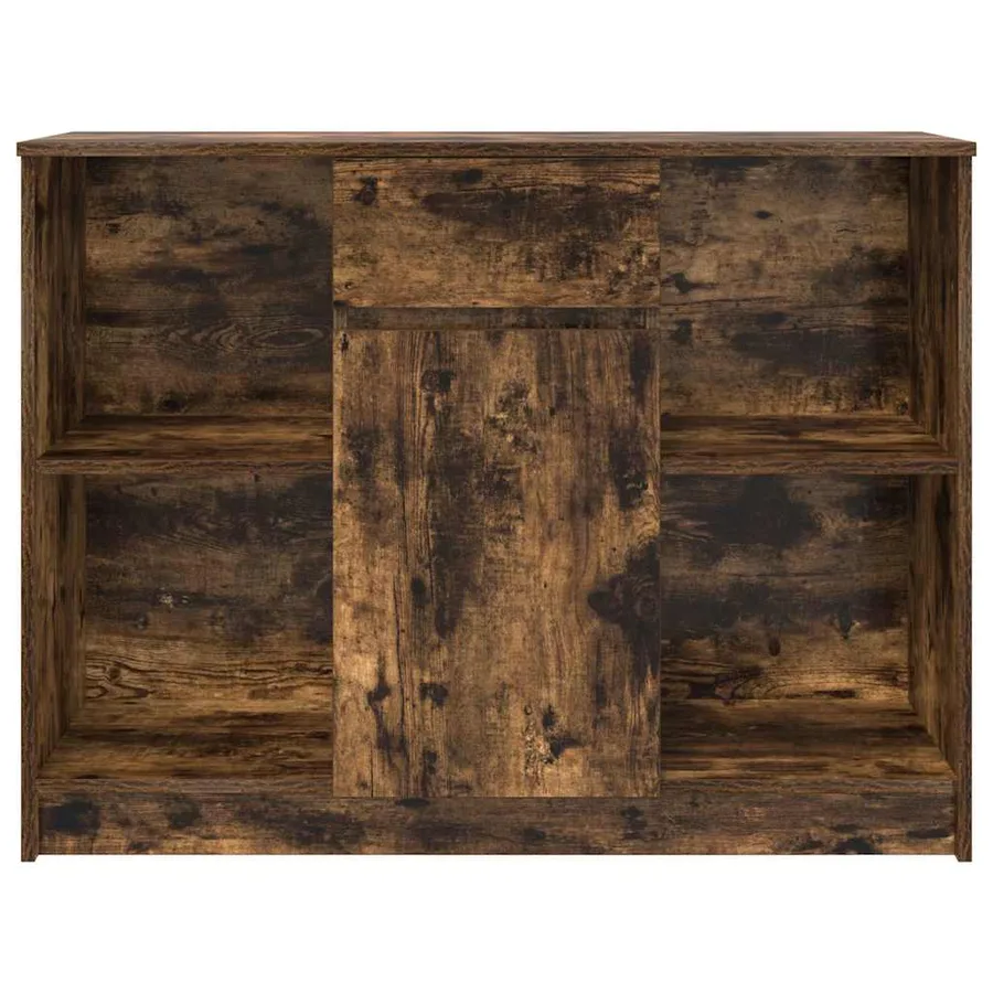 Buffet avec tiroir chêne fumé 101x35x76 cm bois d'ingénierie - 6
