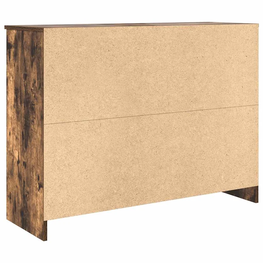 Buffet avec tiroir chêne fumé 101x35x76 cm bois d'ingénierie - 8
