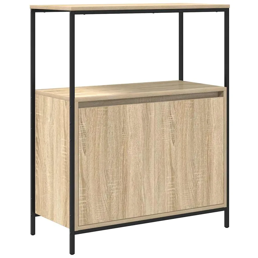 Meuble de salle de bain et étagères chêne sonoma 76,5x35x95 cm - 2
