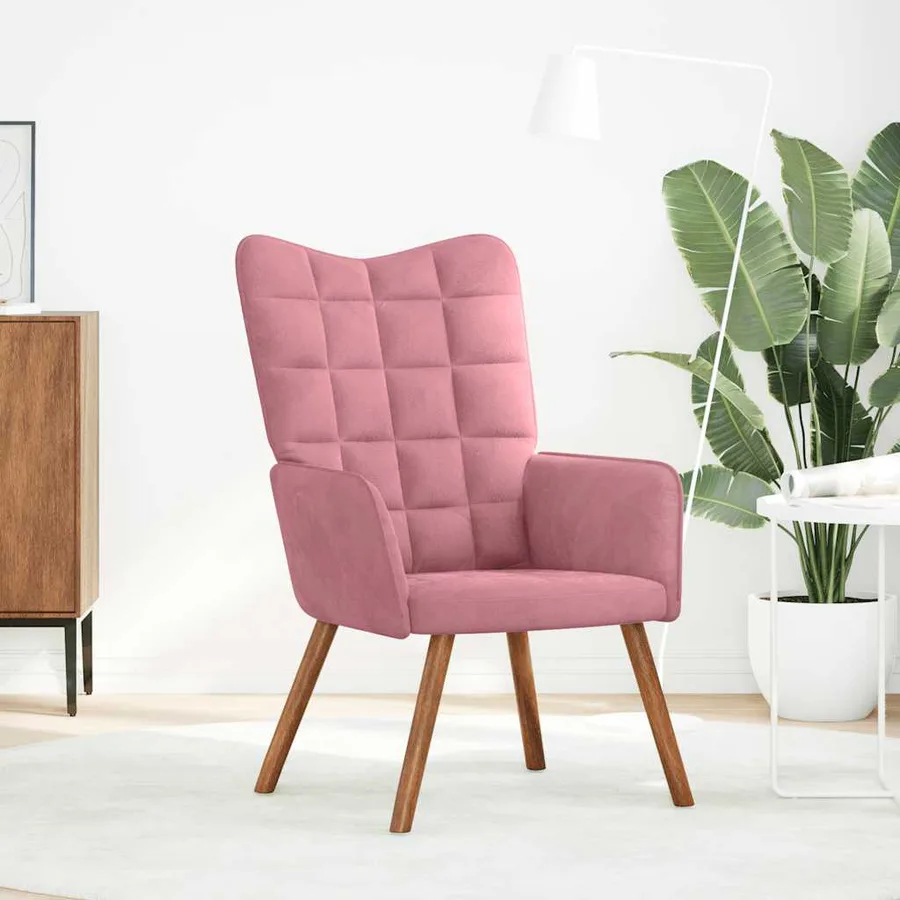Chaise de relaxation Rose Velours - 2