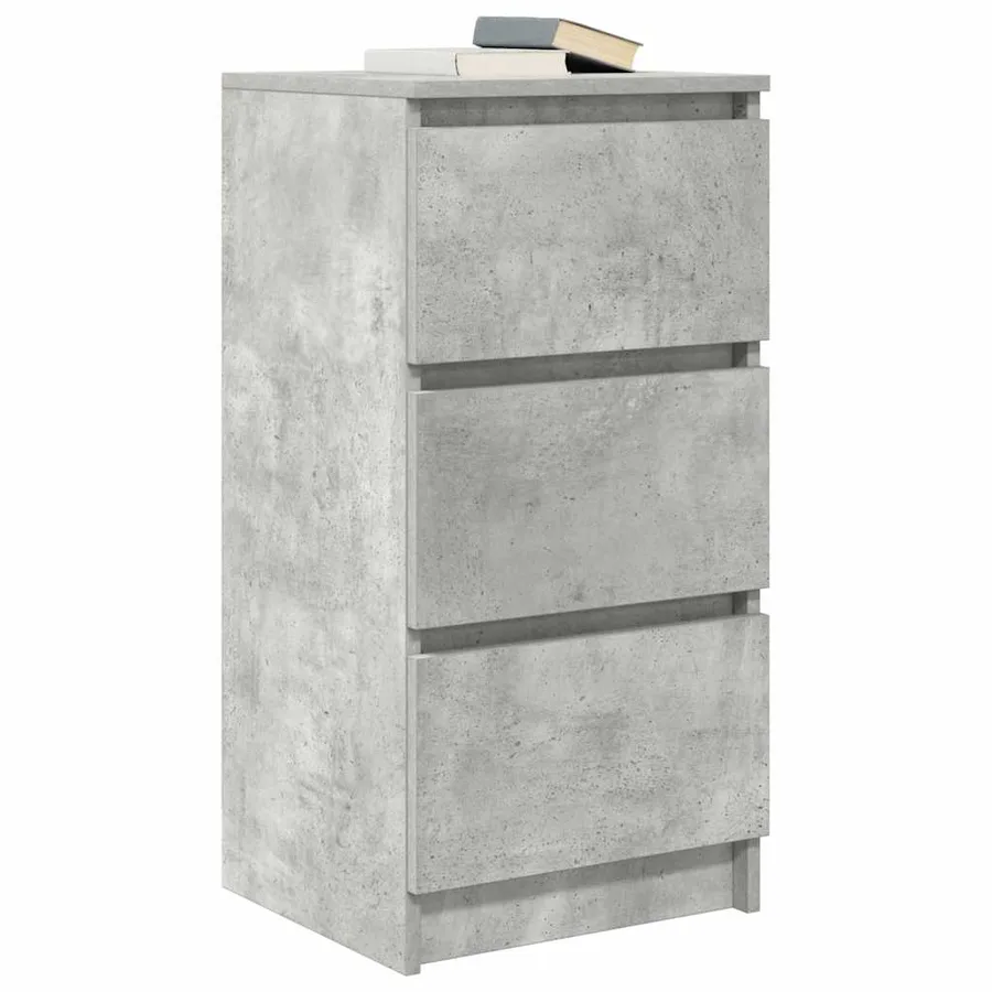 Buffet gris béton 37,5x35x76 cm bois d'ingénierie - 4