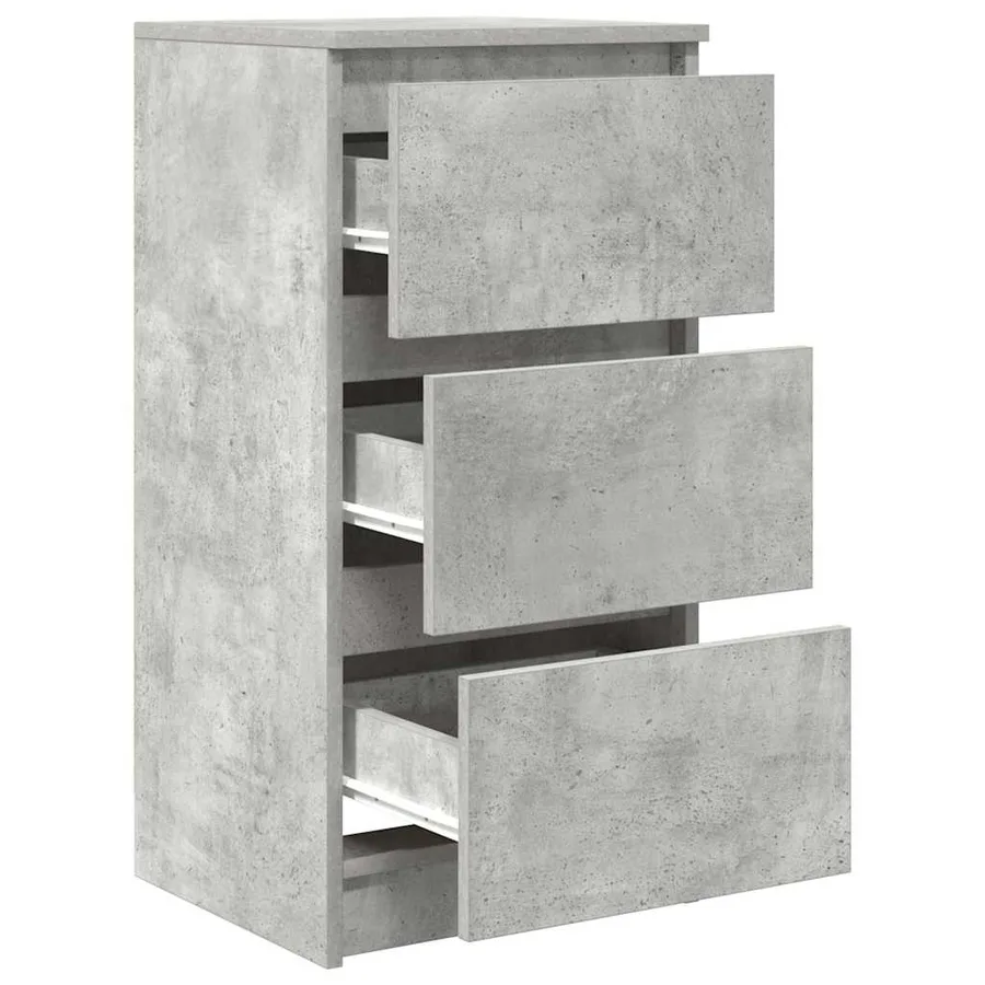 Buffet gris béton 37,5x35x76 cm bois d'ingénierie - 5