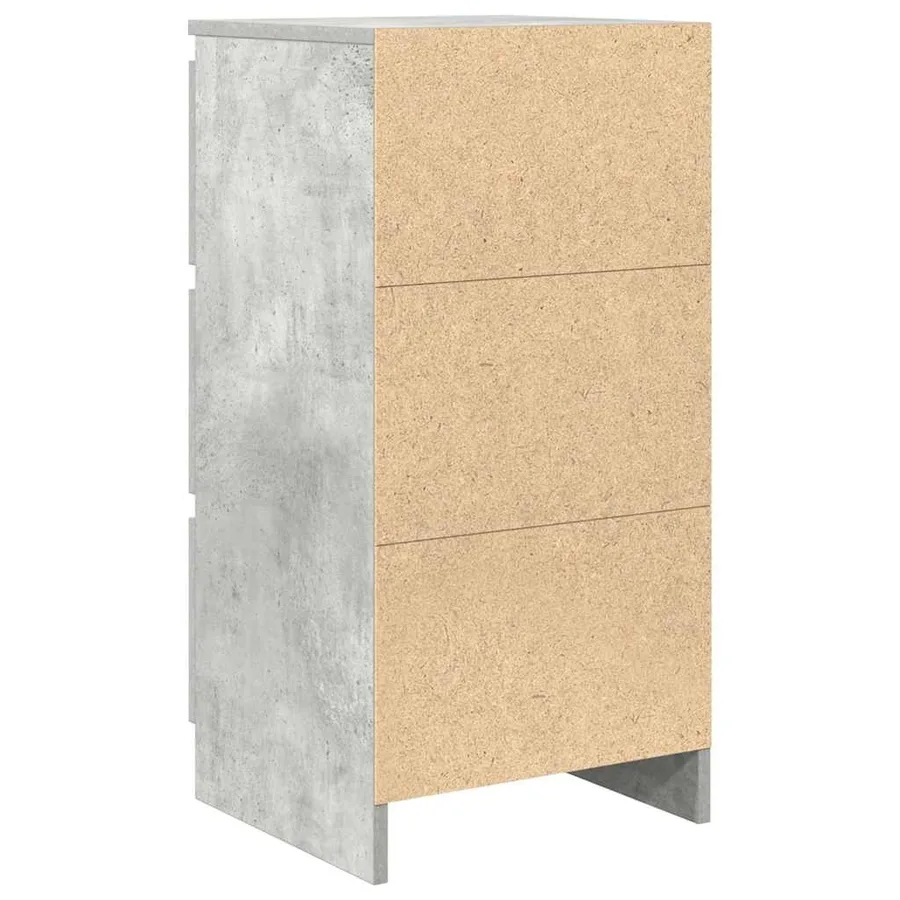 Buffet gris béton 37,5x35x76 cm bois d'ingénierie - 8