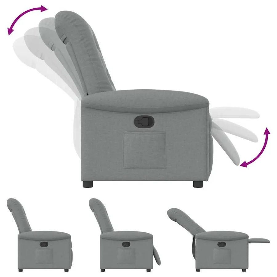 Fauteuil inclinable Gris clair Tissu - 6