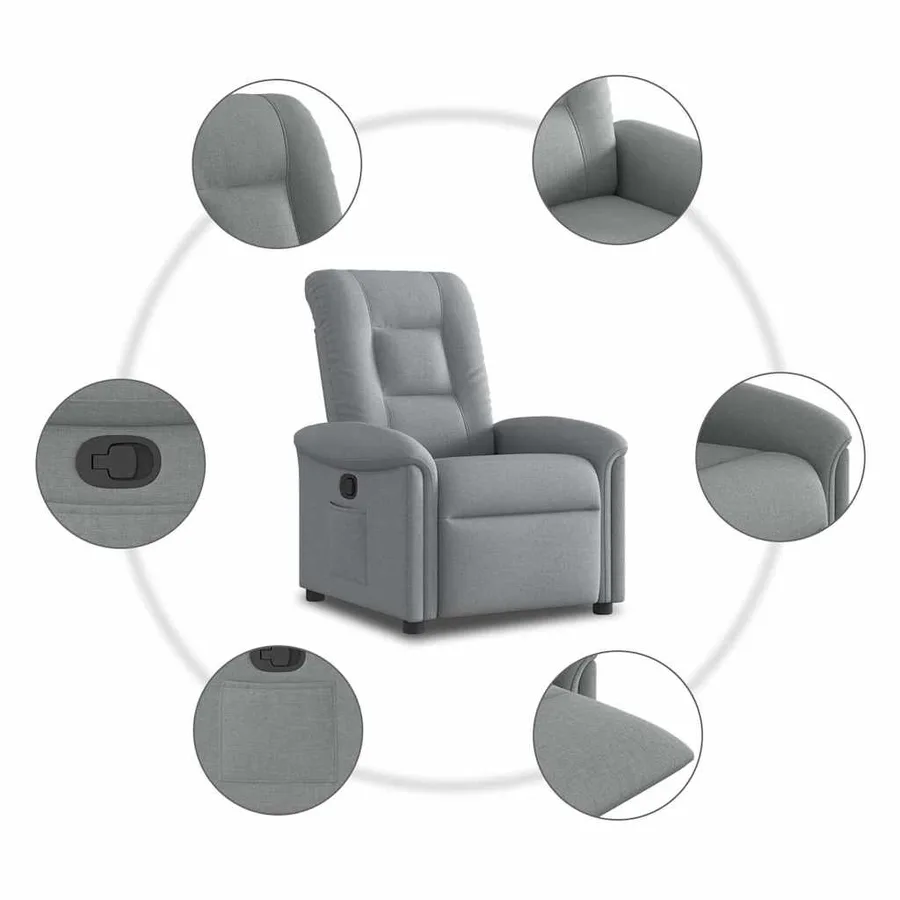 Fauteuil inclinable Gris clair Tissu - 7