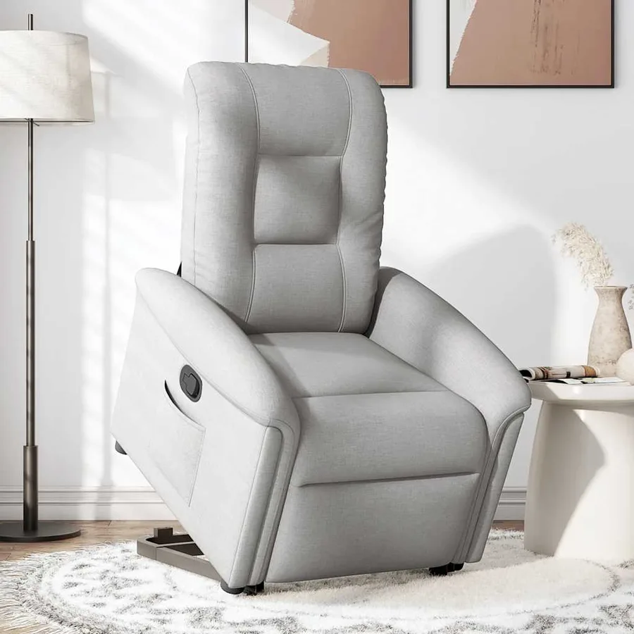 Fauteuil inclinable gris nuage tissu - 2
