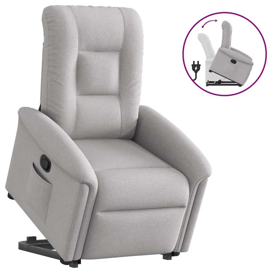 Fauteuil inclinable gris nuage tissu - 9