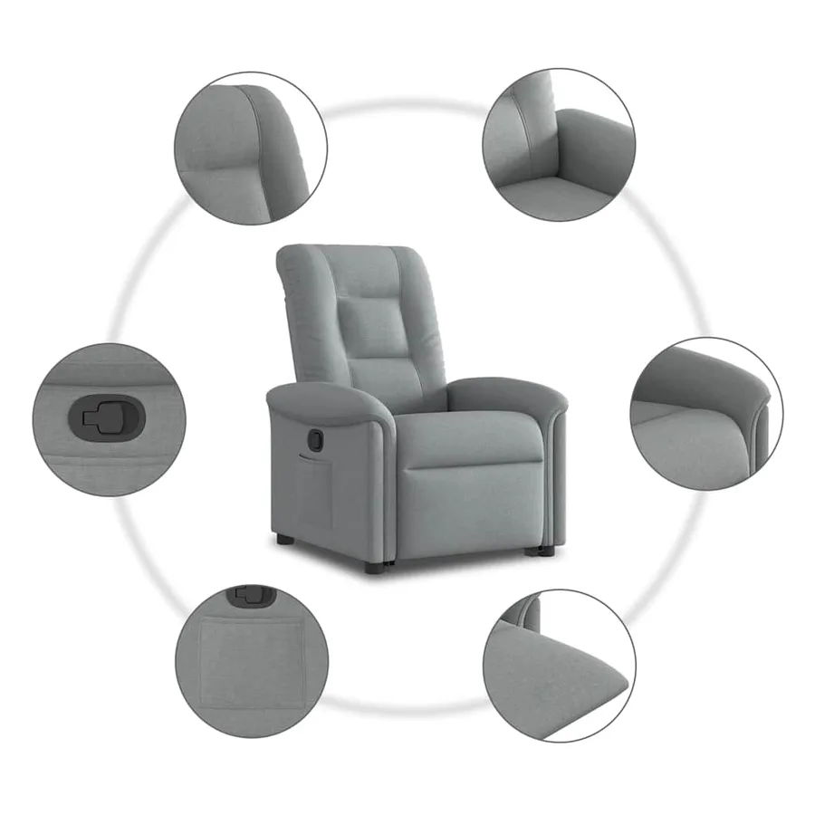 Fauteuil inclinable Gris clair Tissu - 10