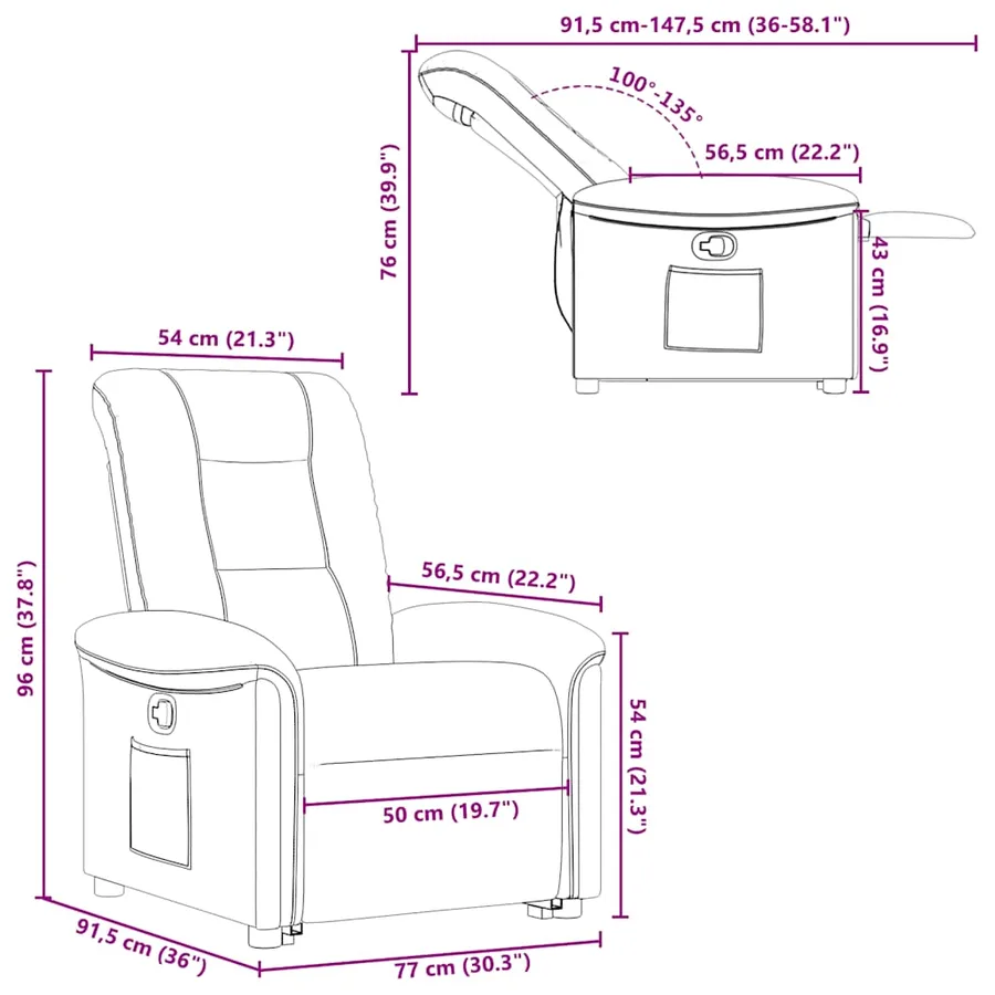 Fauteuil inclinable Gris clair Tissu - 15