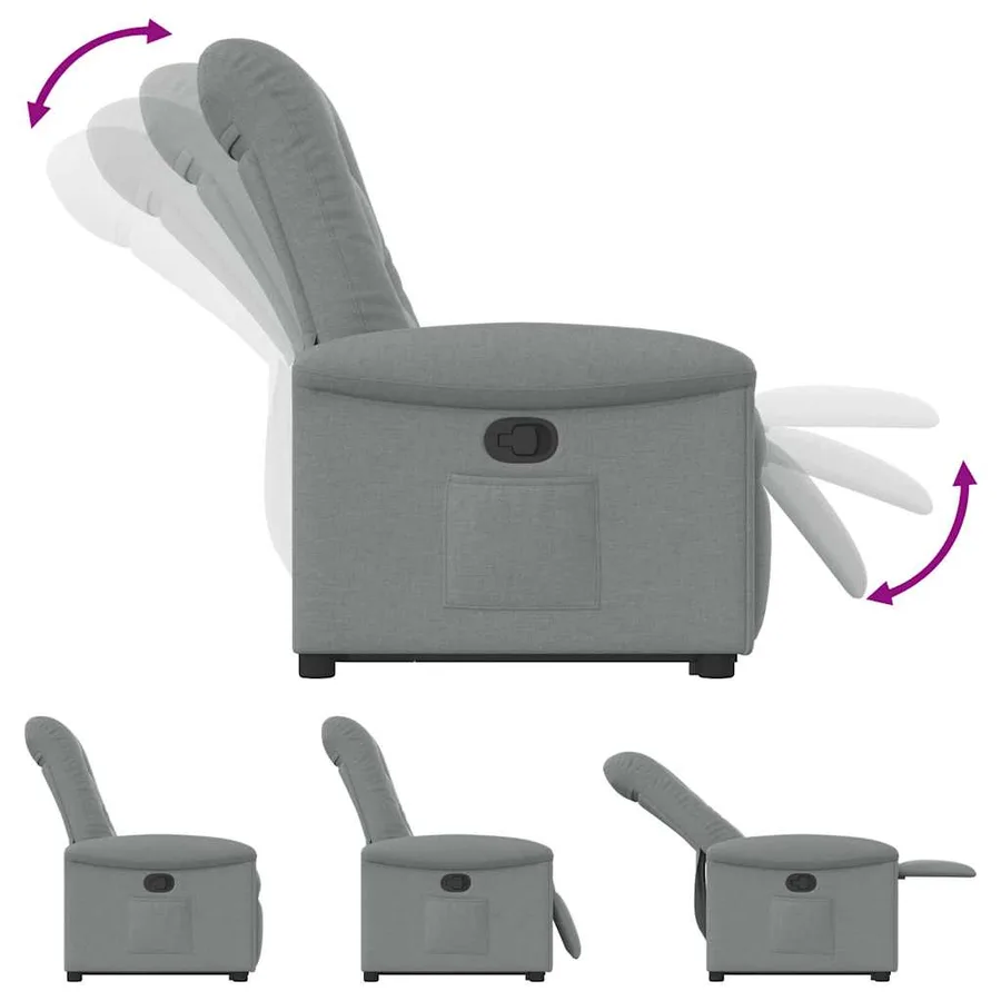 Fauteuil inclinable Gris clair Tissu - 8