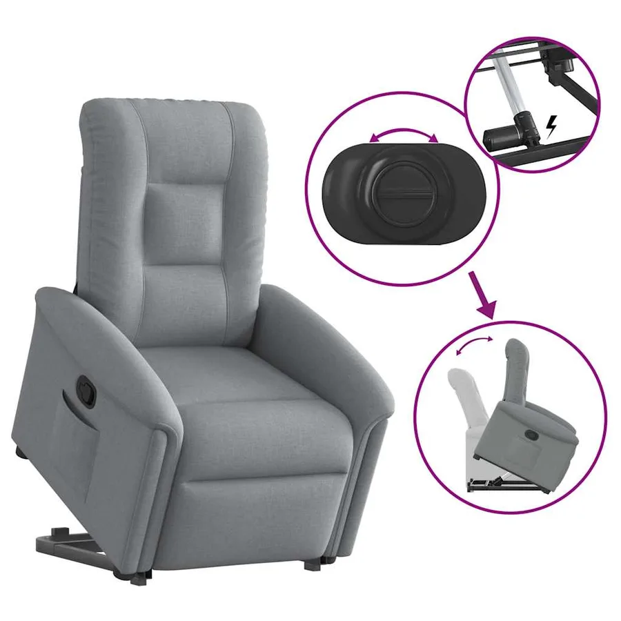 Fauteuil inclinable Gris clair Tissu - 9