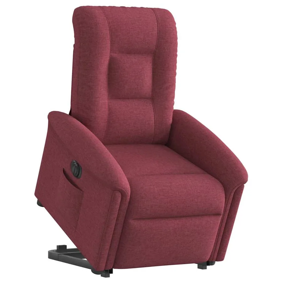 Fauteuil inclinable électrique rouge bordeaux tissu - 2