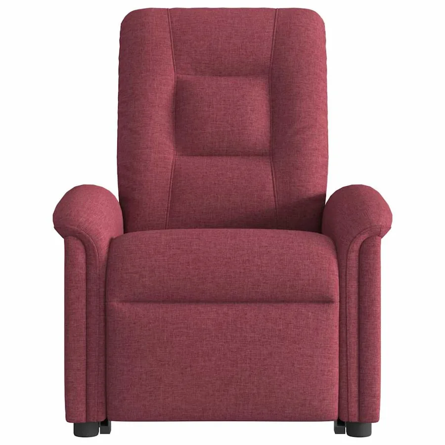 Fauteuil inclinable électrique rouge bordeaux tissu - 4