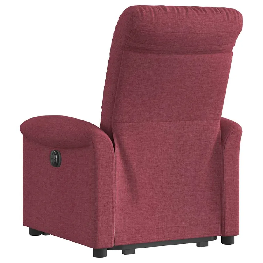Fauteuil inclinable électrique rouge bordeaux tissu - 7