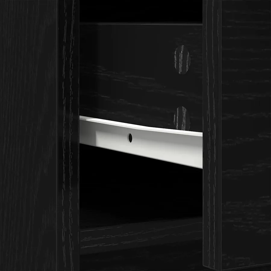 Buffet avec tiroirs et portes chêne noir 70,5x34x74,5 cm - 11