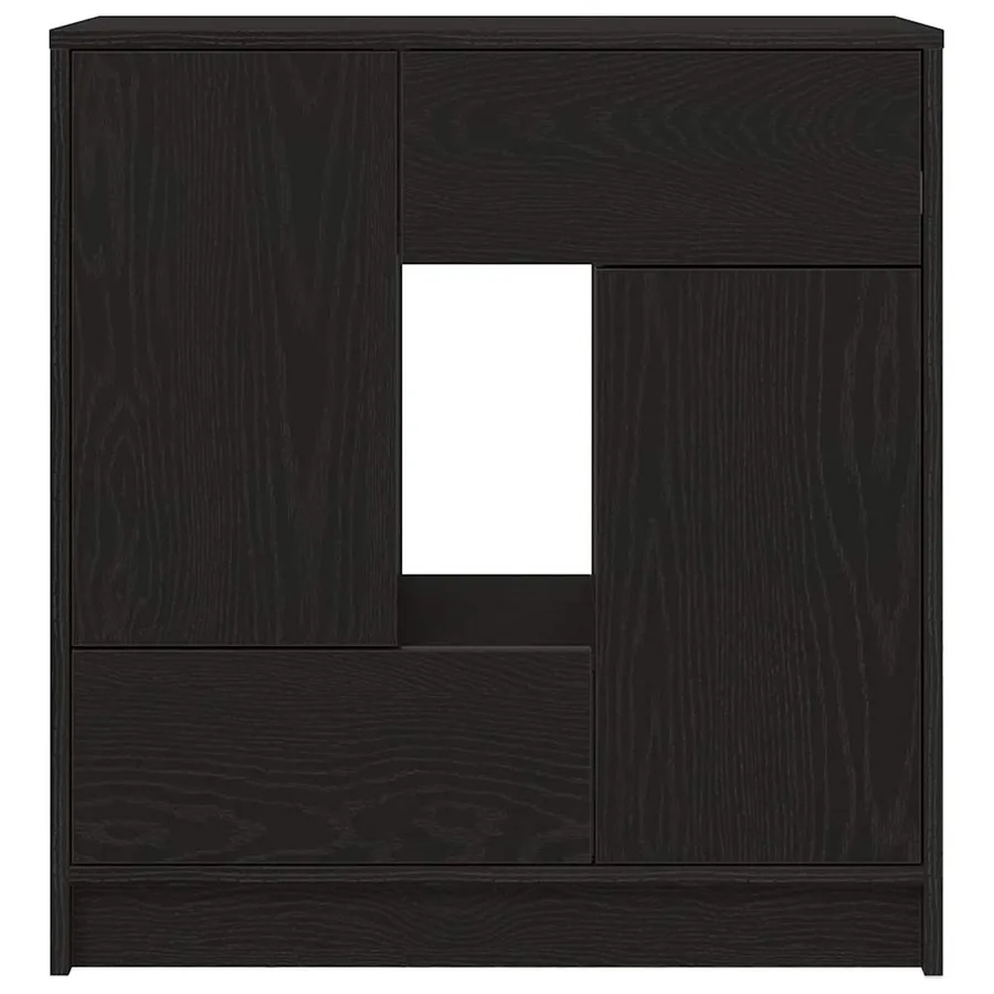 Buffet avec tiroirs et portes chêne noir 70,5x34x74,5 cm - 6