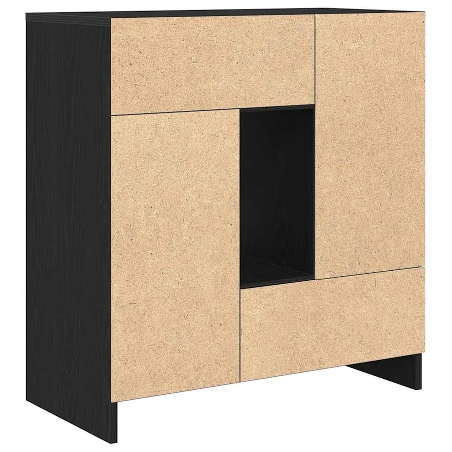 Buffet avec tiroirs et portes chêne noir 70,5x34x74,5 cm - 8