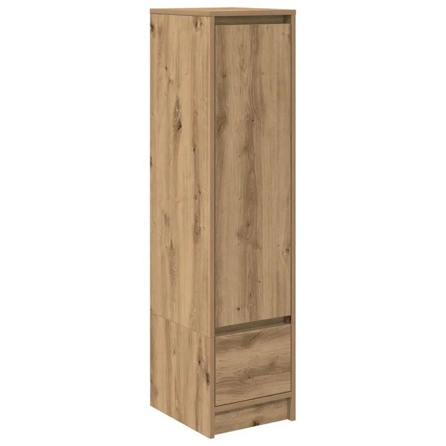 Buffet haut chêne artisanal 29,5x34x119,5 cm bois d'ingénierie - 2