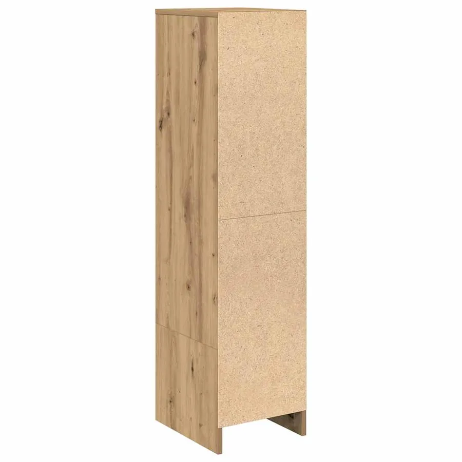 Buffet haut chêne artisanal 29,5x34x119,5 cm bois d'ingénierie - 8