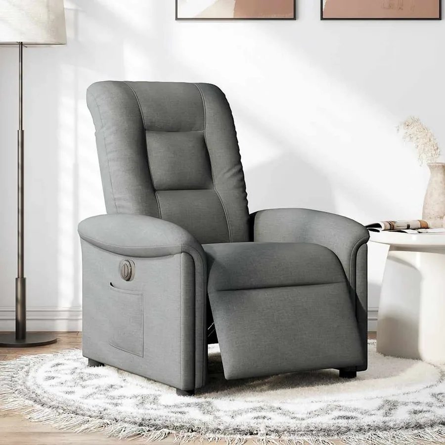 Fauteuil inclinable électrique Gris foncé Tissu - 2