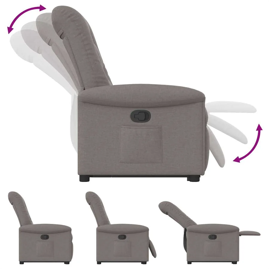 Fauteuil inclinable taupe tissu - 7