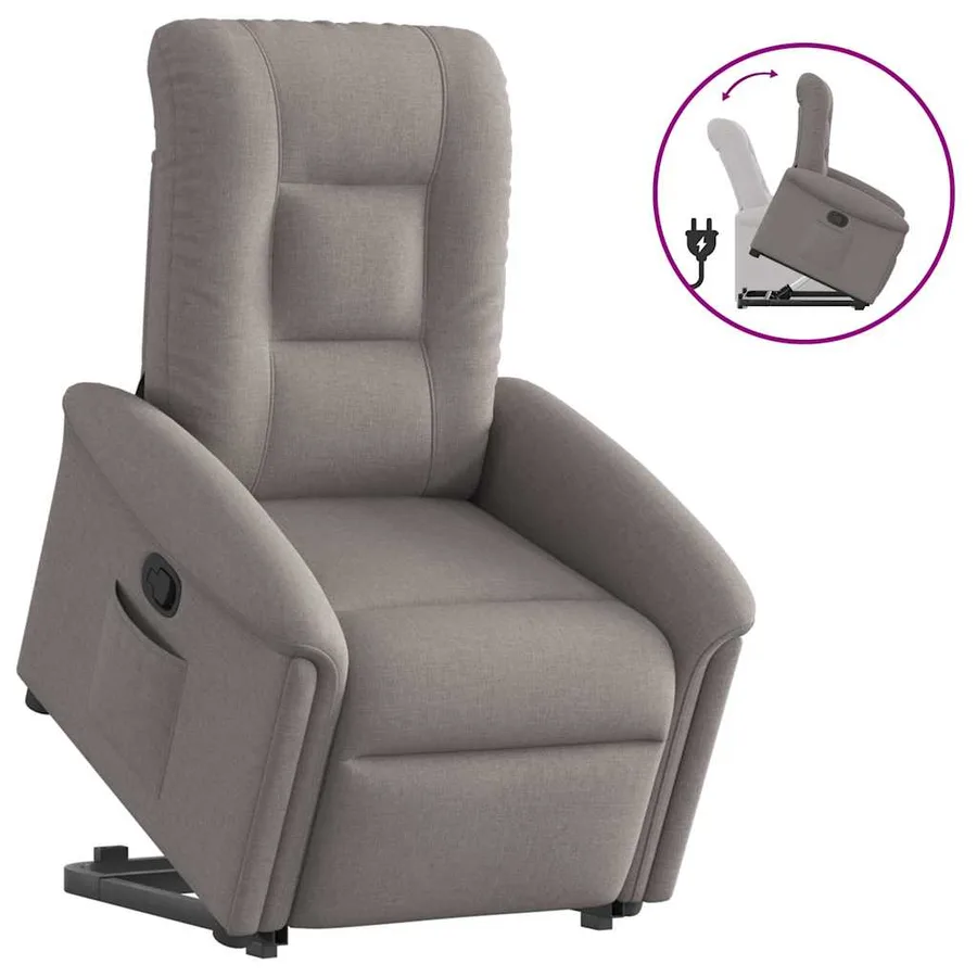 Fauteuil inclinable taupe tissu - 9