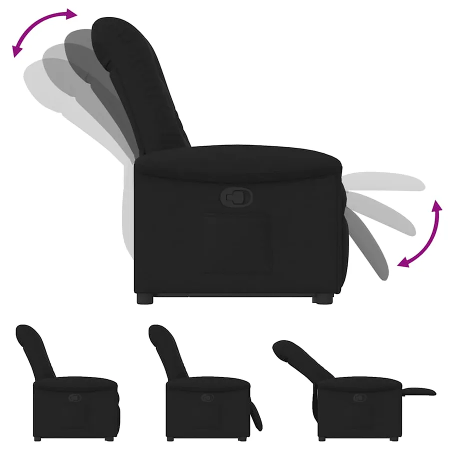 Fauteuil inclinable noir tissu - 7