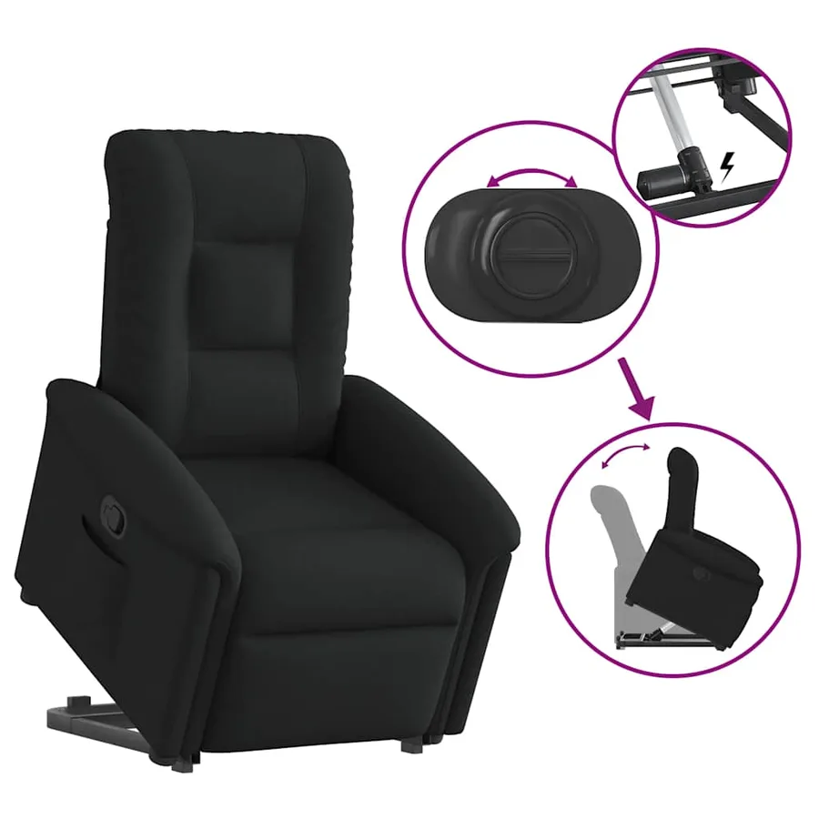 Fauteuil inclinable noir tissu - 8